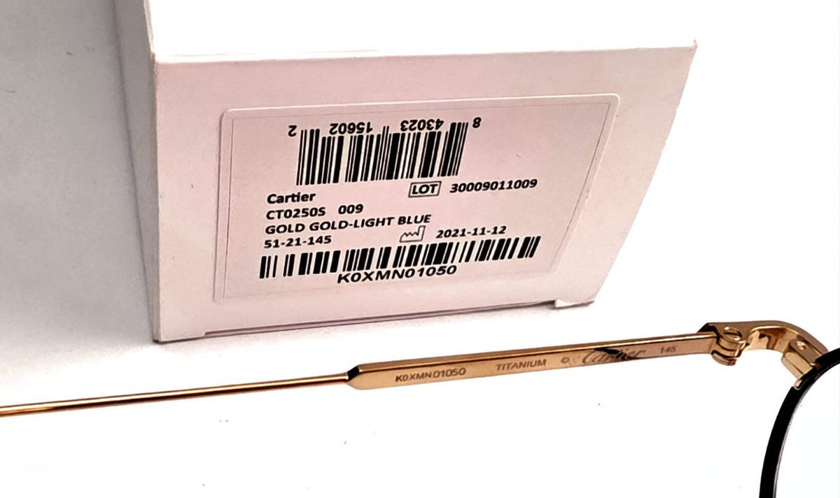 Authentic Luxury Cartier Gold Eyewear CT02500