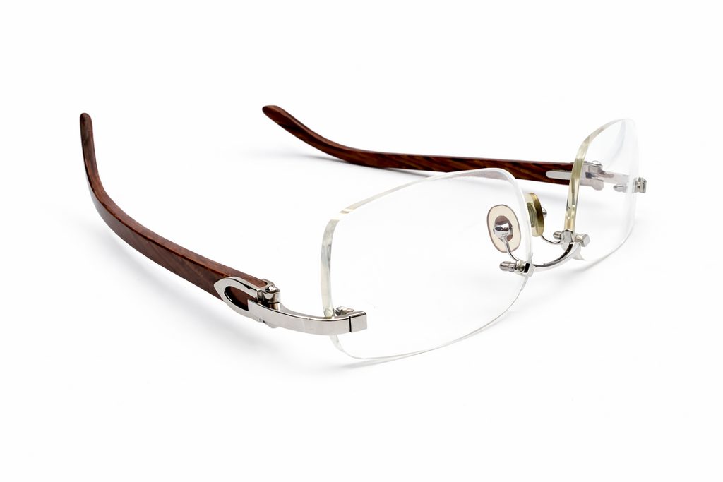 Luxury Vintage Cartier Bubinga Wood Eyewear – Authentic – Made in France