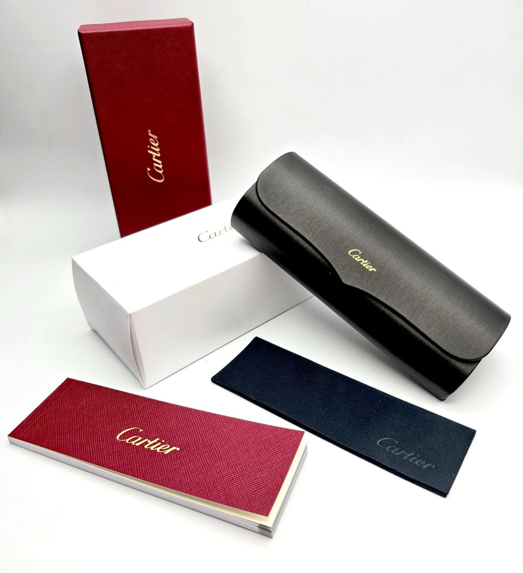 Authentic Cartier Glasses Packaging Set Large Box Case Cloth Certificate