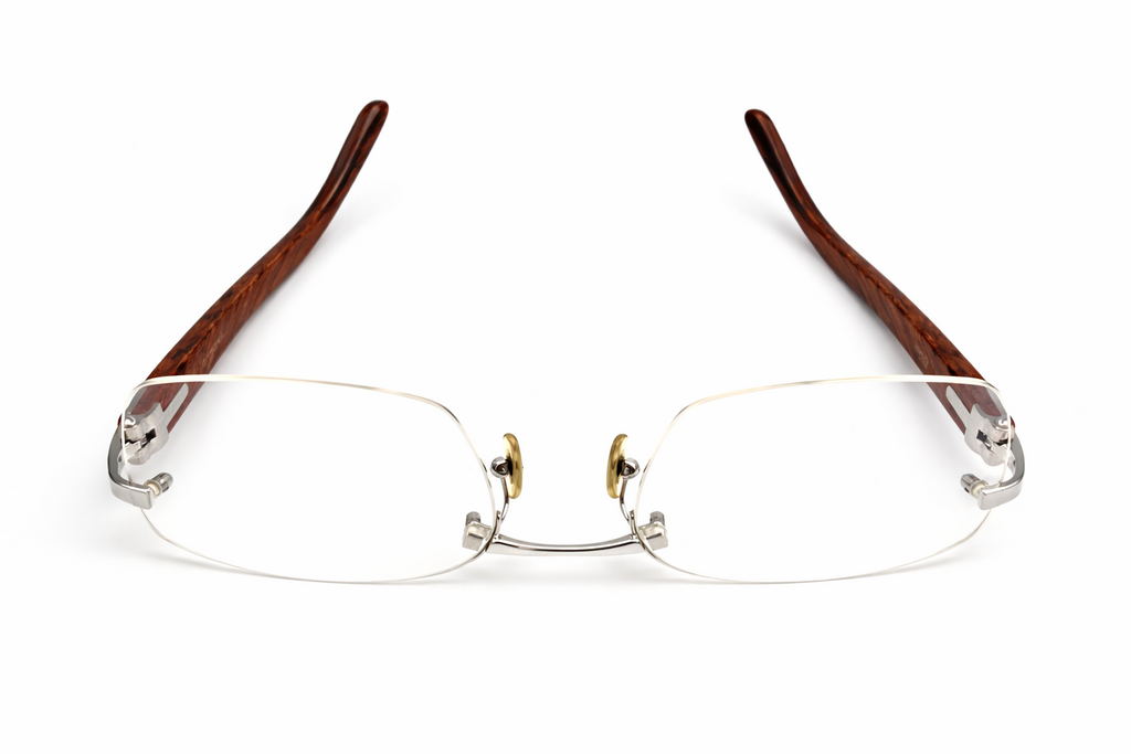 Luxury Vintage Cartier Bubinga Wood Eyewear – Authentic – Made in France
