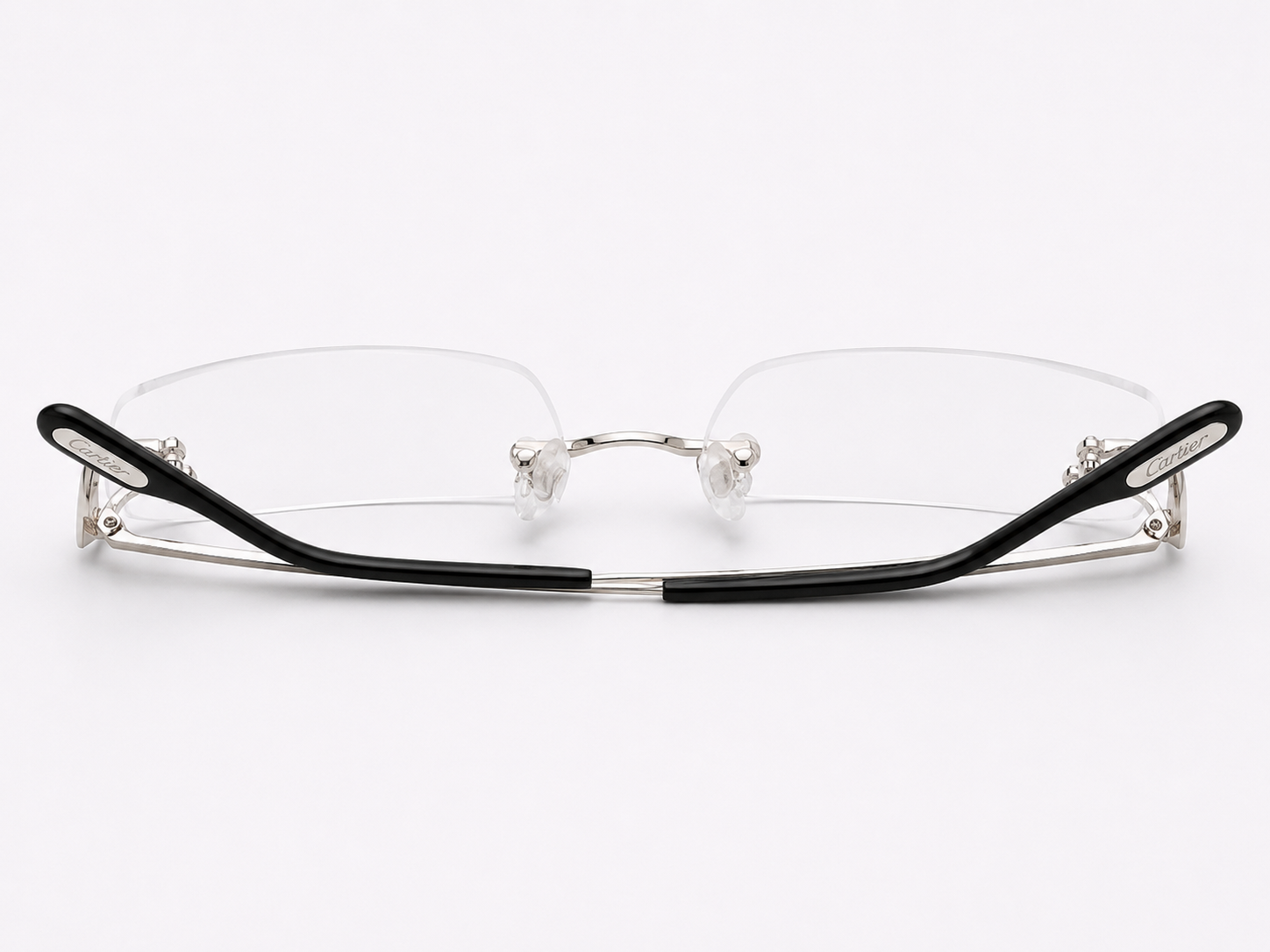 NEW Authentic Cartier CT0344O Silver Geometric Eyeglasses