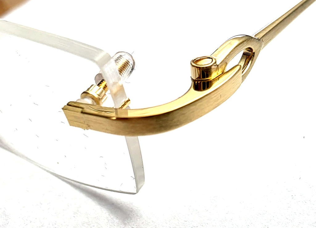 New Auth Cartier Square Screw Gold/Silver