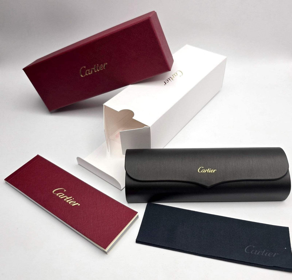 Authentic Cartier Glasses Packaging Set Medium Box Case Cloth Certificate