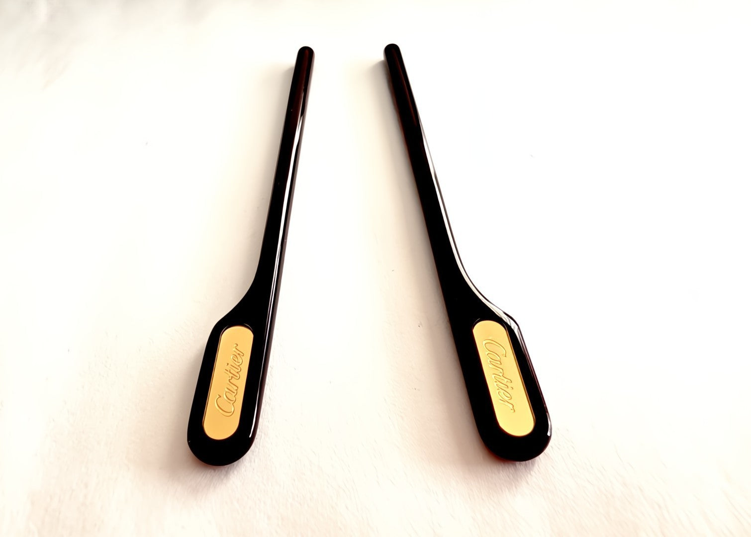 NEW! Authentic Cartier Burgundy/Gold Temple Ends $69 Pair - 70mm