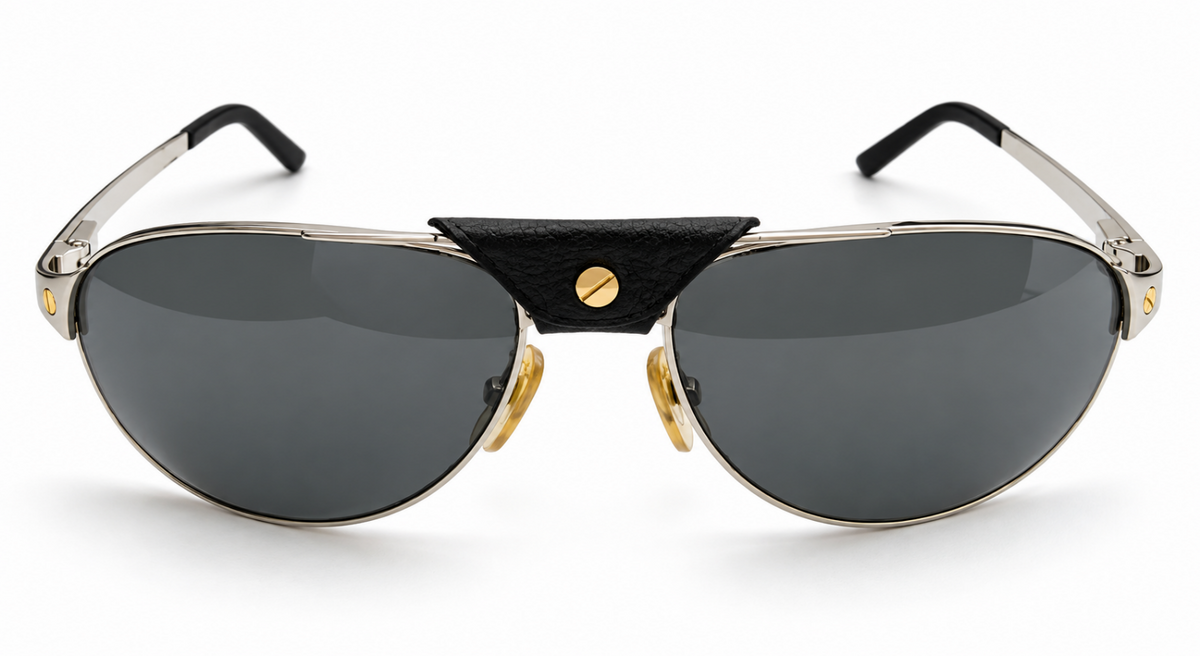 Cartier Eyeglasses Accesary - Leather Nose Bridge - Silver/Gold