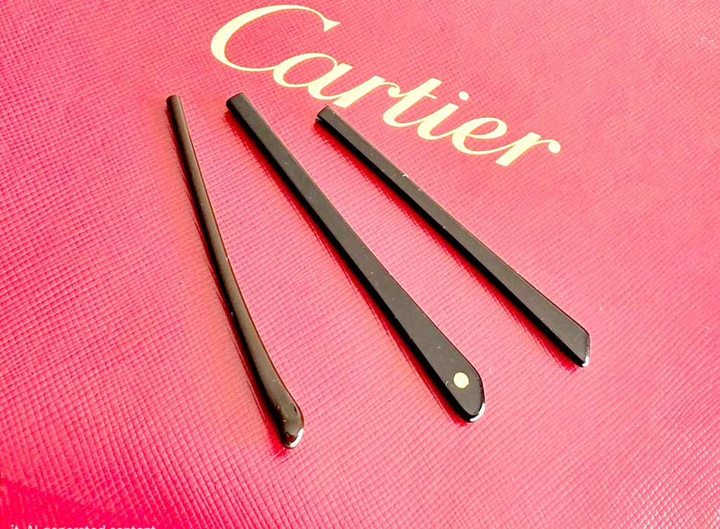 Genuine Cartier Temple Tips Replacement Ends A B C Black New Pair