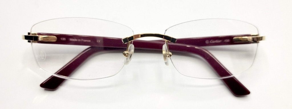NEW! Cartier Glasses Canazei Burgundy /Gold CT0048O