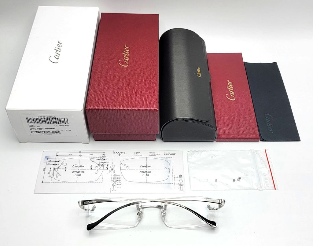 Authentic Cartier Silver Panthere Glasses CT00580