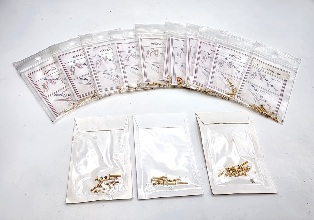 NEW! Auth Curved Rectangle Cartier Screws Full Set - Gold