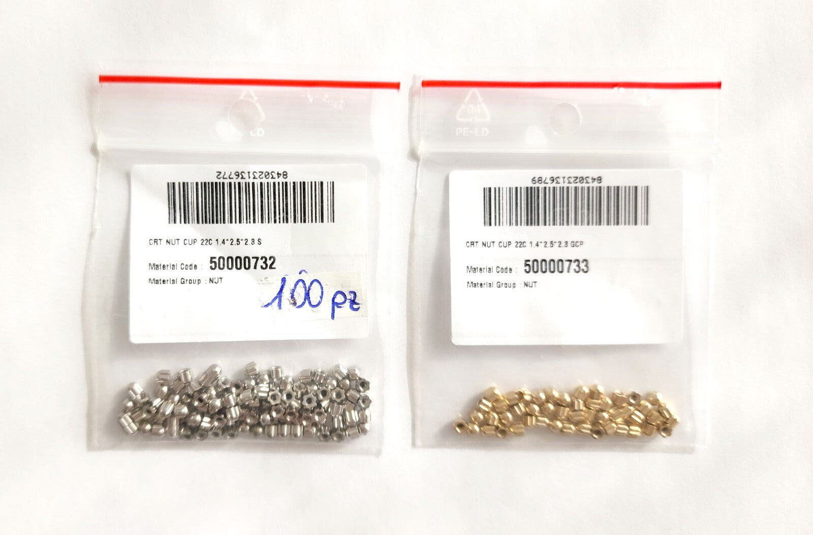 NEW! Auth Cartier Nuts/Caps/Bushing - Gold/Silver + Free Washers