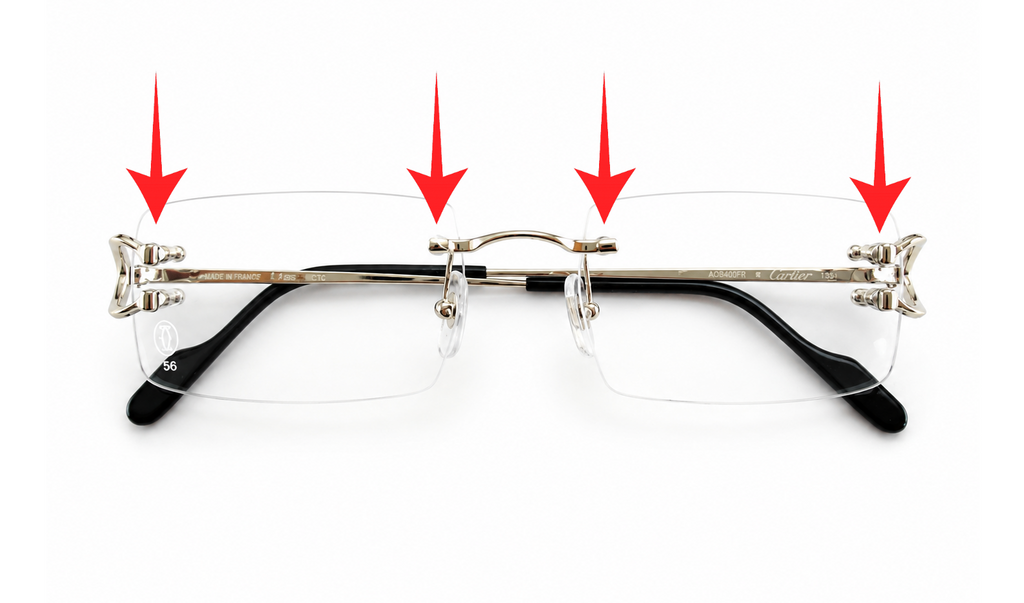 Auth Cartier C-Decor Rimless Eyeglasses Screws CT0330S / CT0344O / CT04870