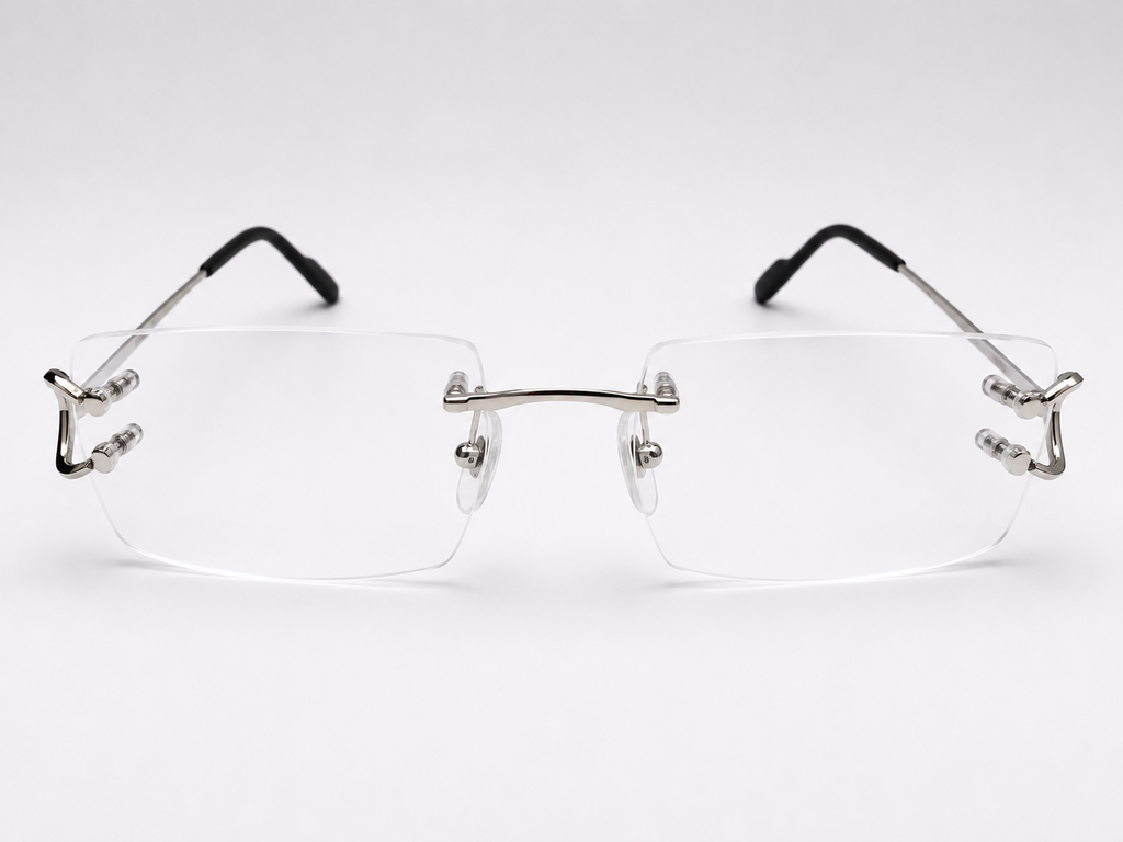 NEW Authentic Cartier CT0344O Silver Geometric Eyeglasses