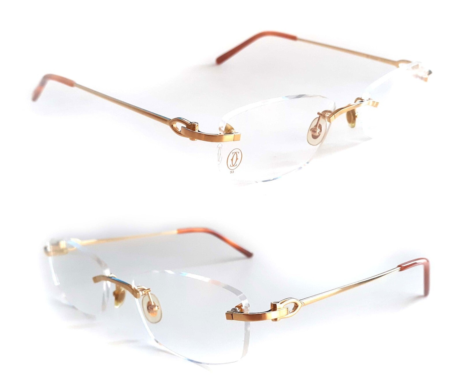 NEW Cartier CT0045O Bolon Gold Rimless Eyeglasses Frame Authentic Luxury