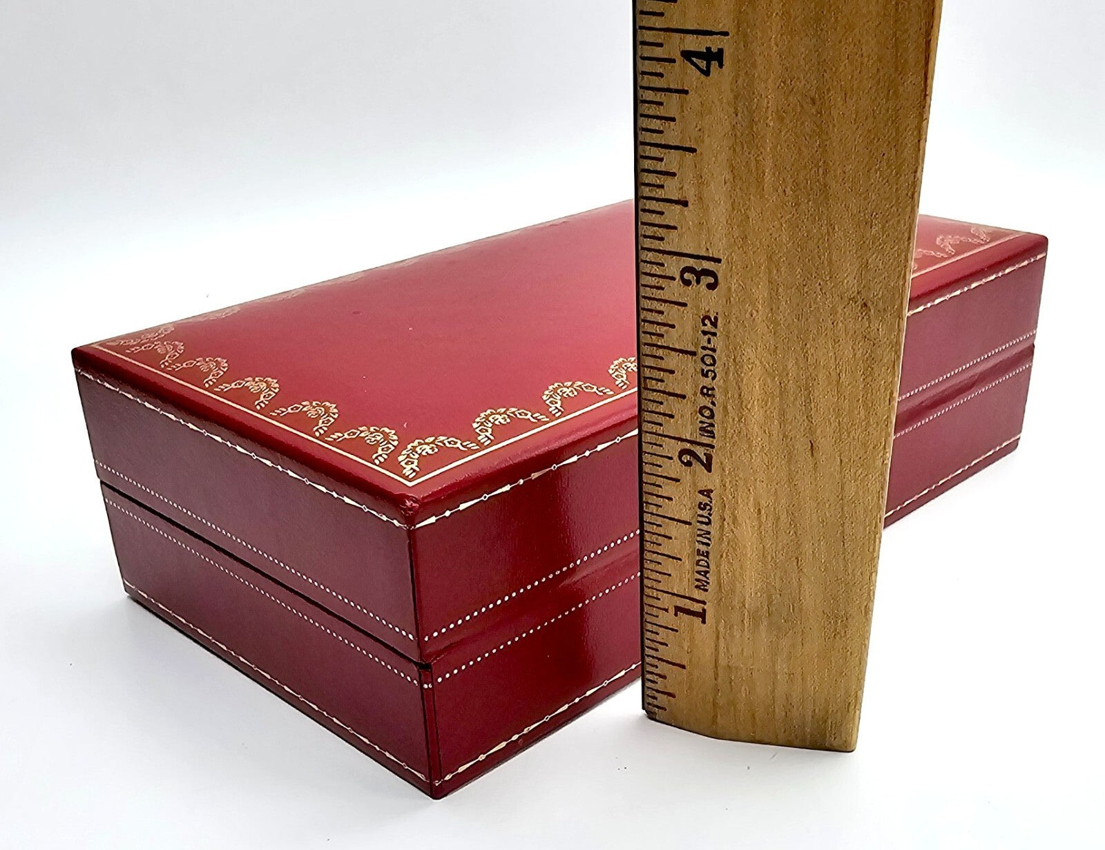 Authentic Cartier Glasses Red Hard Case CO712 6.7"×3.5"×2"