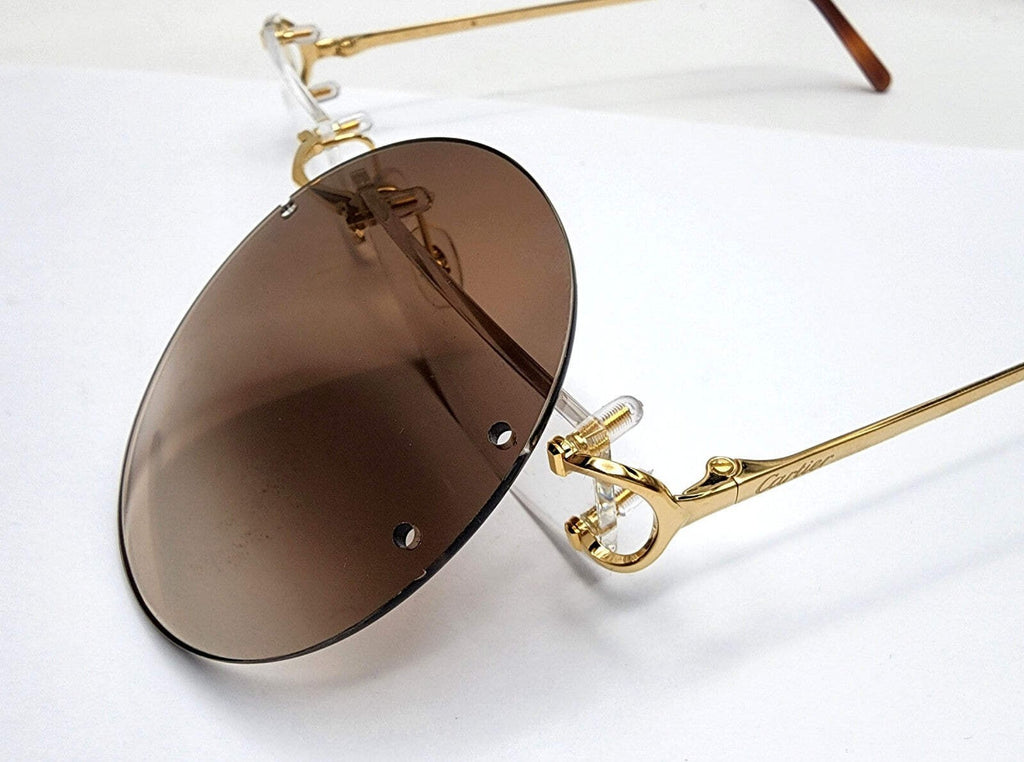 Authentic Cartier Rimless Replacement Lenses Signed Made in France