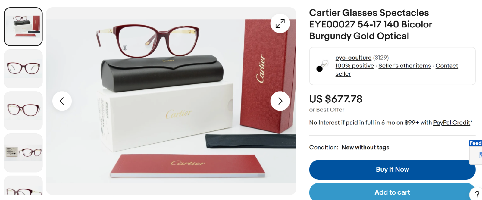 New! Cartier Eyeglasses EYE00027