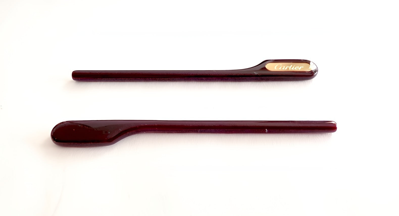 NEW! Authentic Cartier Burgundy/Gold Temple Ends $69 Pair - 70mm