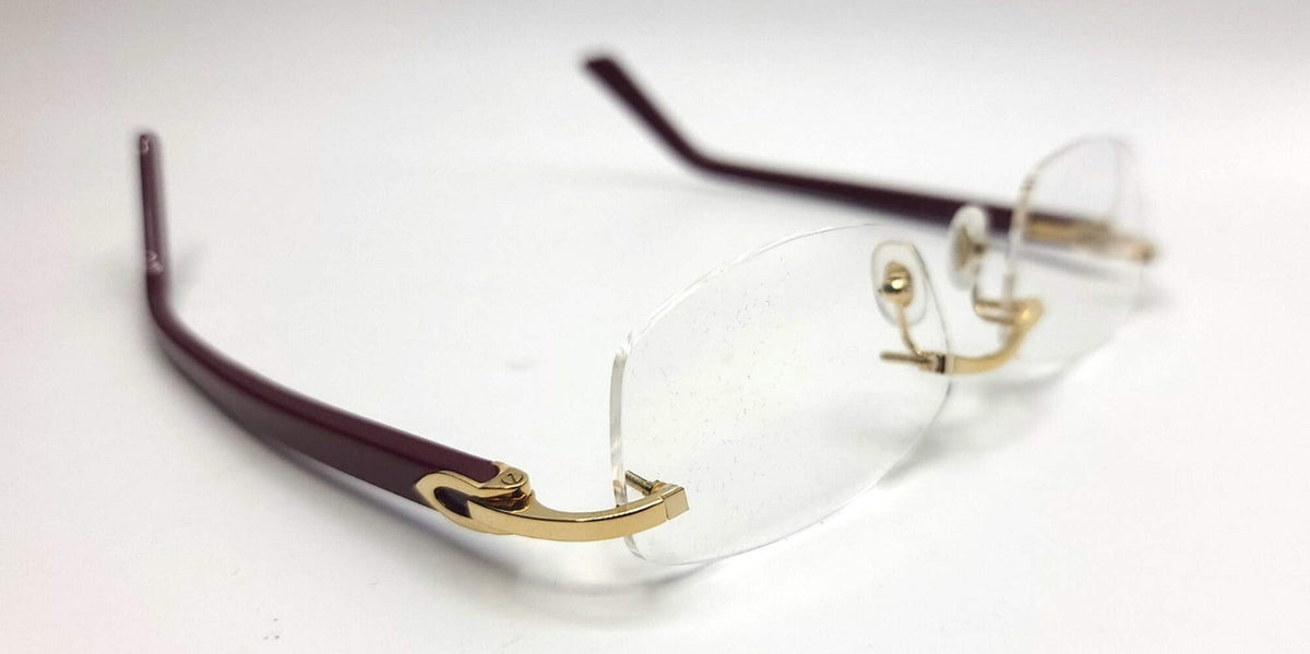 NEW! Cartier Glasses Canazei Burgundy /Gold CT0048O
