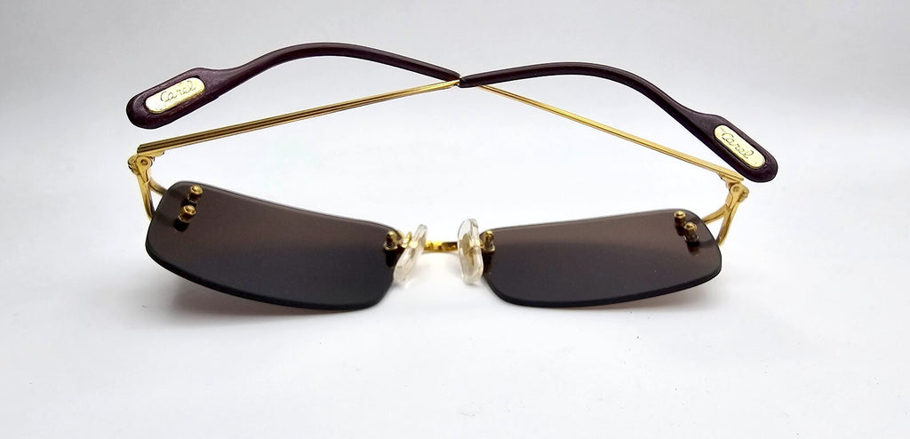NEW! Authentic Cartier Burgundy/Gold Temple Ends $69 Pair - 70mm