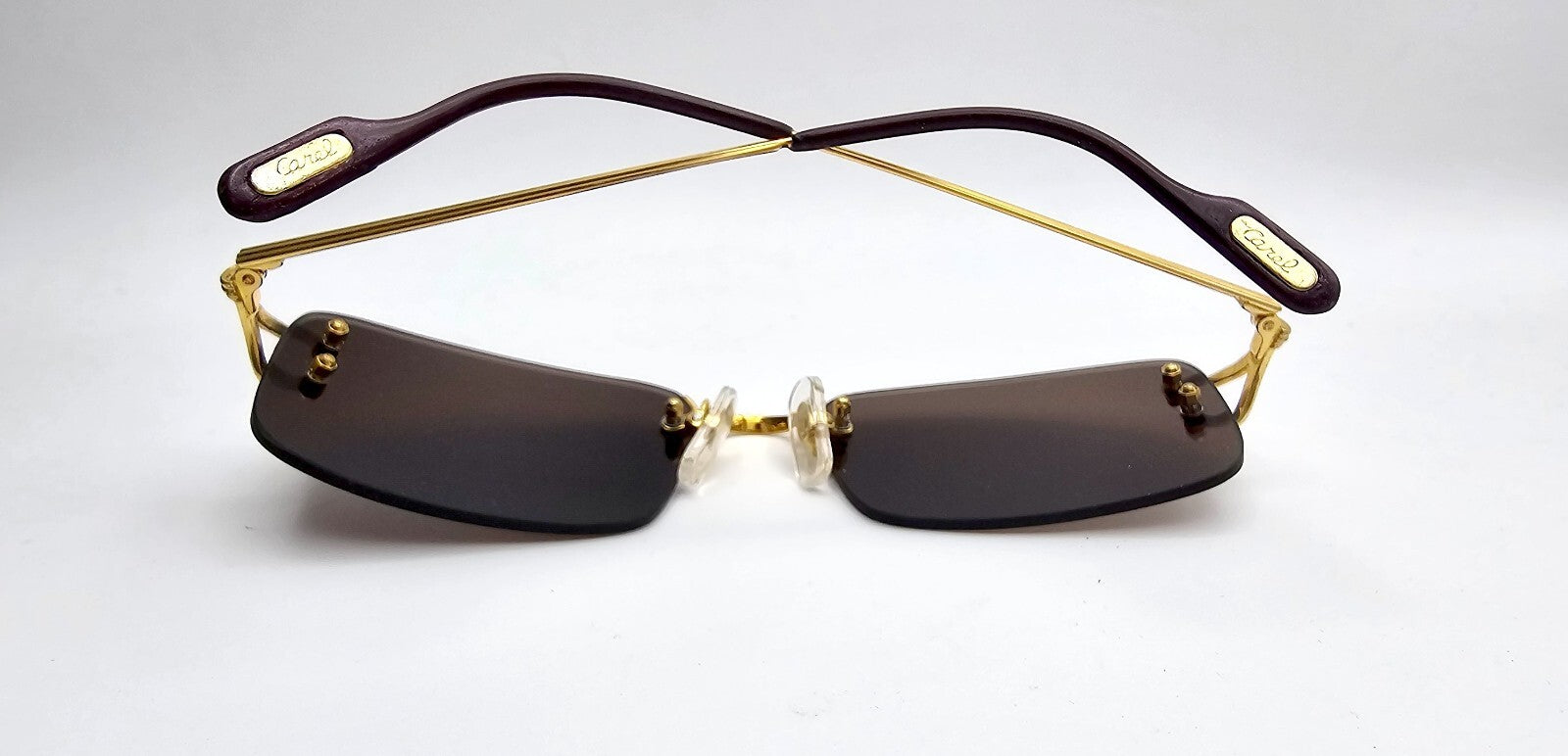 NEW! Authentic Cartier Burgundy/Gold Temple Ends $69 Pair - 70mm