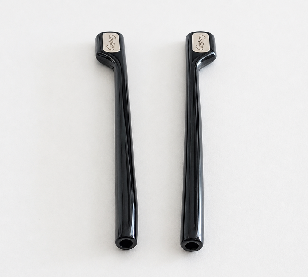 Authentic Cartier Silver/Black Temple Tips Replacement for Cartier Glasses Pair