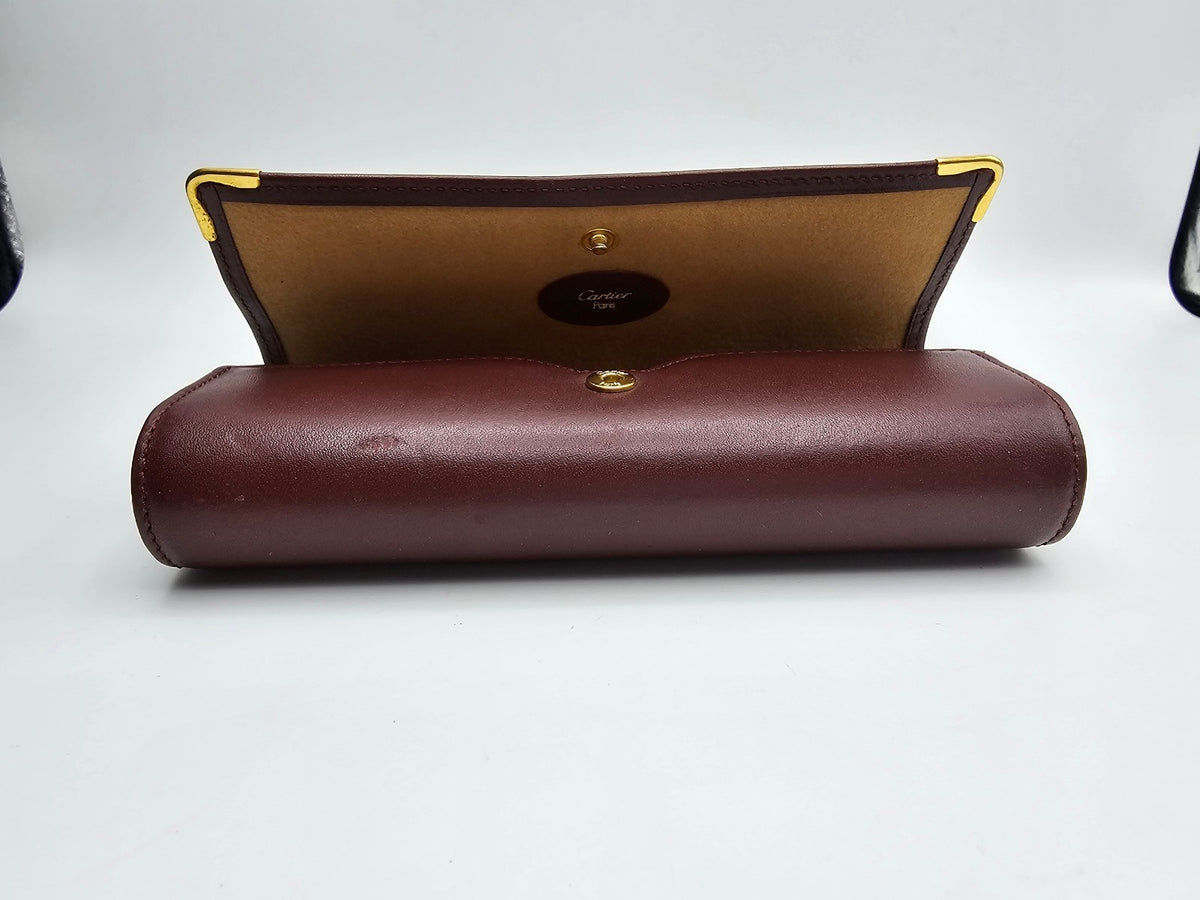 Vintage Cartier Hard Case Red Leather Eyeglasses CASE