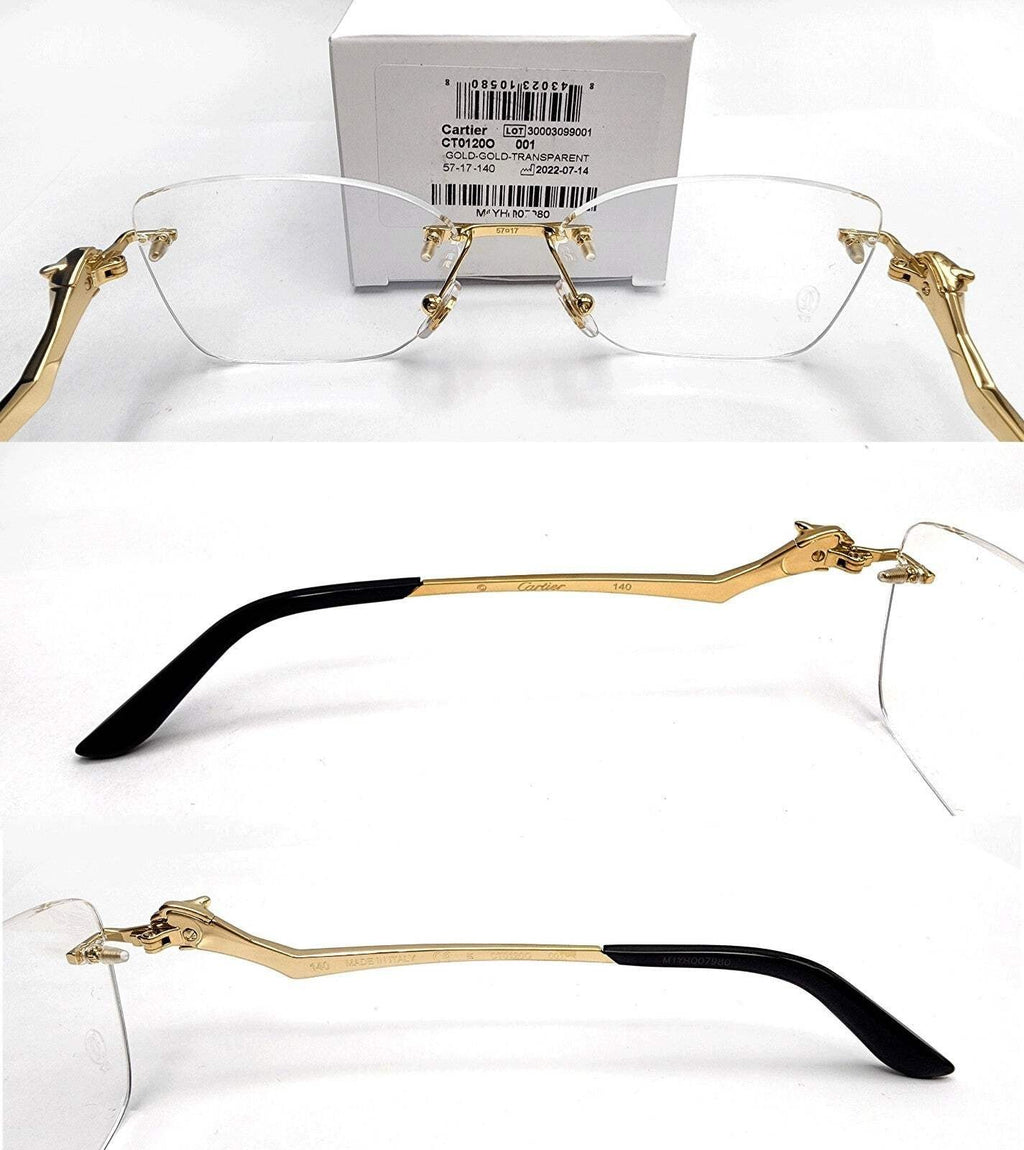 NEW! Auth Cartier Gold Panthere Glasses CT01200