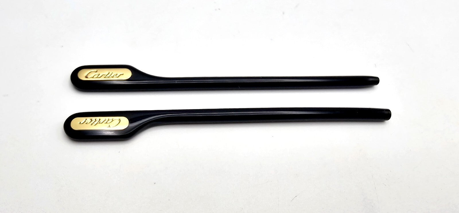 Authentic Cartier Gold/Black Temple Tips Replacement (1 Pair / 2 Pieces)