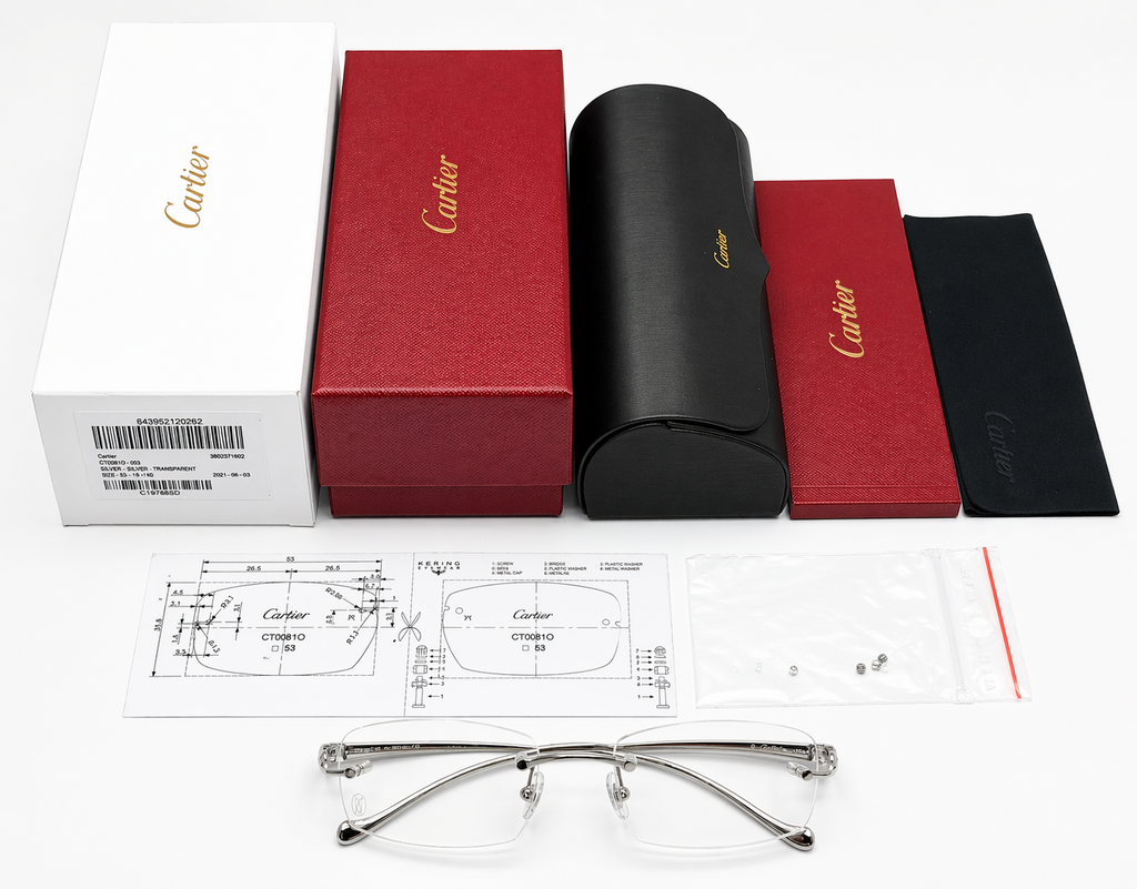 Authentic Cartier Silver Panthere Glasses CT00580