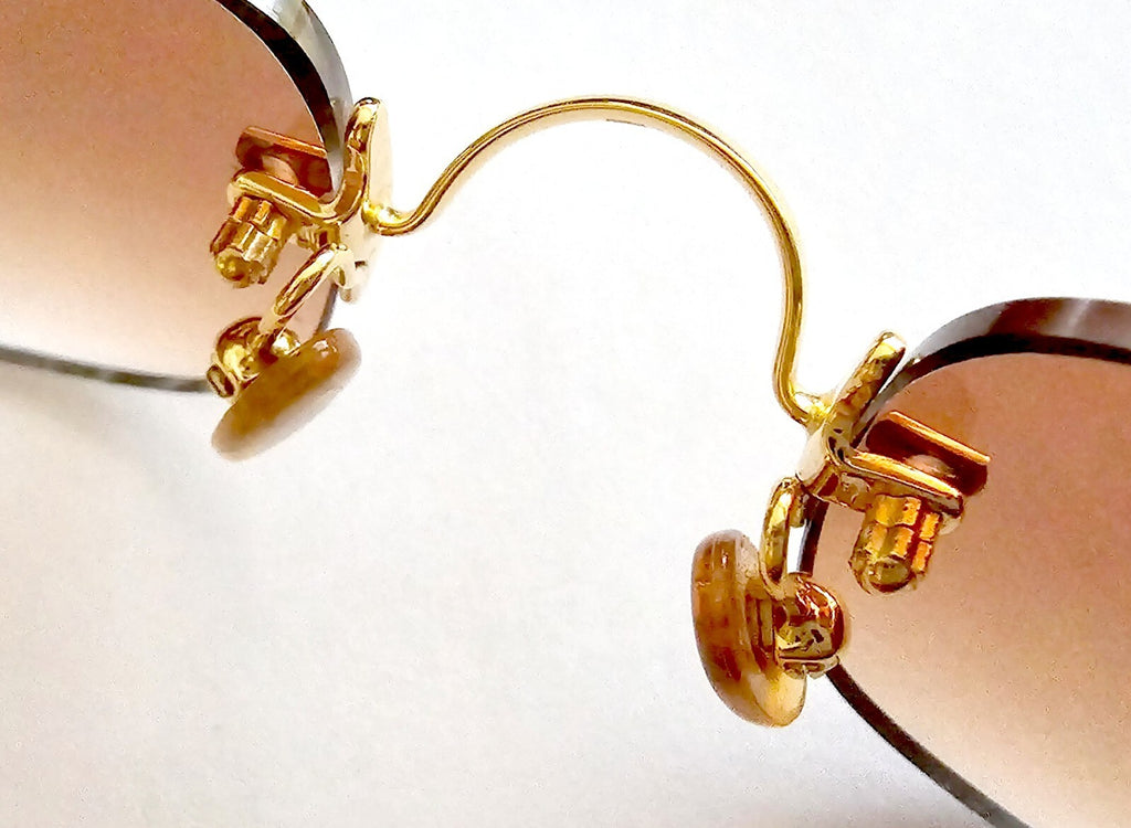 Auth Cartier Glasses Replacement Nuts/Caps - Gold/Silver + Free Washers