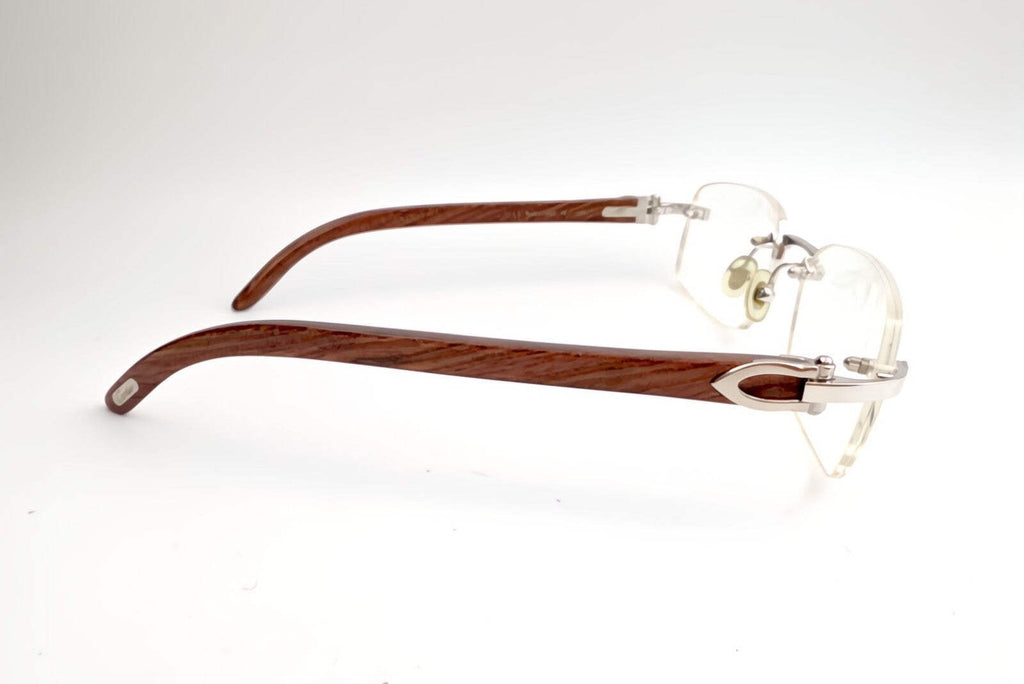 Luxury Vintage Cartier Bubinga Wood Eyewear – Authentic – Made in France
